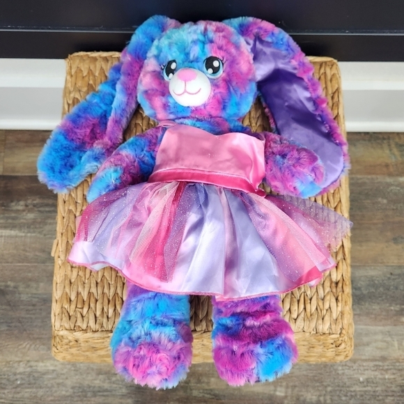 Spring Lilac 16” Easter Bunny Build A Bear BABW Blue Purple Pink Sound Scent - Picture 5 of 9